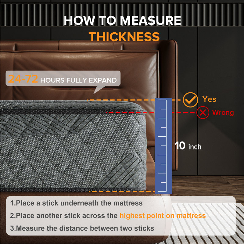 Montsalas 8"/12" Medium Cooling Memory Foam Hybrid Mattresses in a Box with Certipur-US Certified Pocket Spring, Pressure Relief, and Motion Isolation