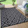 Rectangle Kanami Indoor/Outdoor Area Rug with Non-Slip Backing
