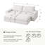 Causeuse modulaire 81,1 po, causeuse modulaire confortable, 2 sièges profonds et 2 repose-pieds avec rangement