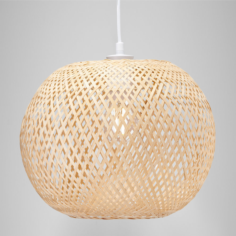 28cm H Round Pendant Shade ( Screw On ) in Brown