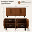 59.84" Gold-Toned 4-Door Sideboard Buffet Cabinet - Solid Wood & MDF Arched Door Storage Console Table for Dining Room/Living Room, Antique Gold