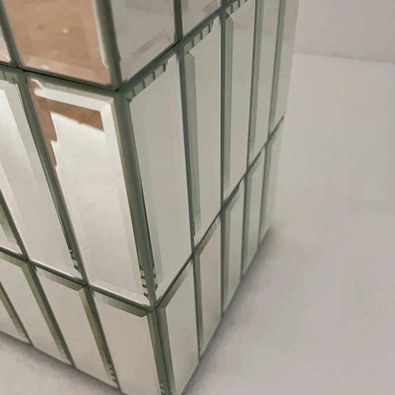 Grand vase à plancher en miroir pour décor de salon, H 36,02 po x l 6,69 po x P 6,69 po