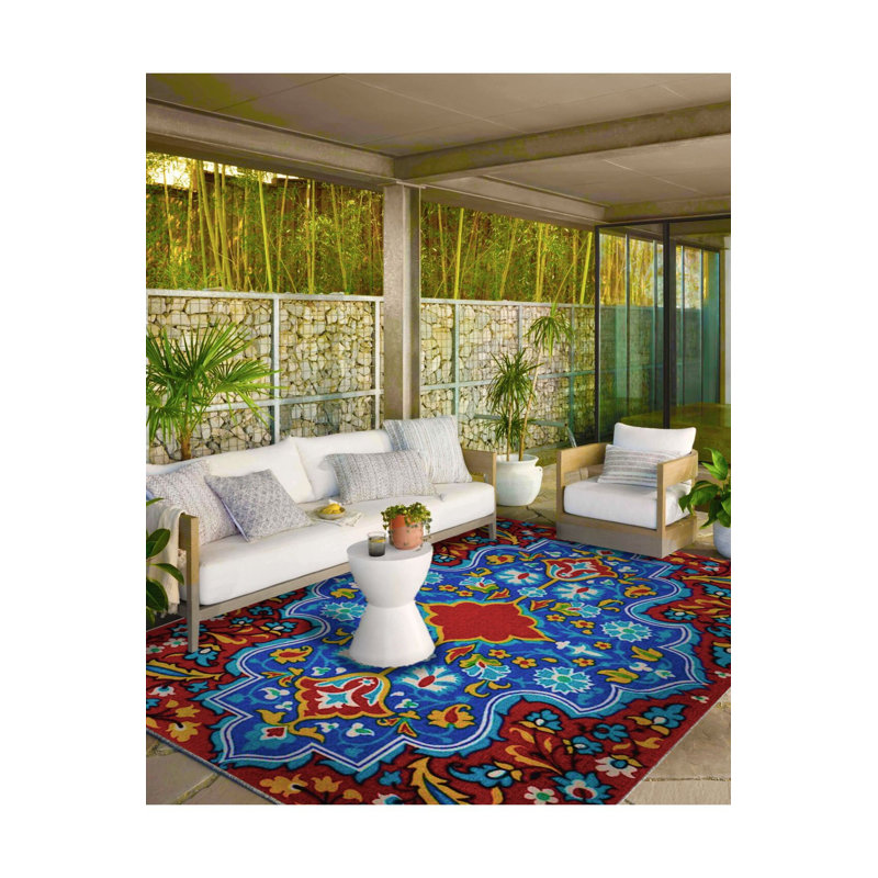 Tapis tissé pastel à motif d'étoile, Sous-tapis rectangulaire 5 pi 1 po x 7 pi 7 po inc