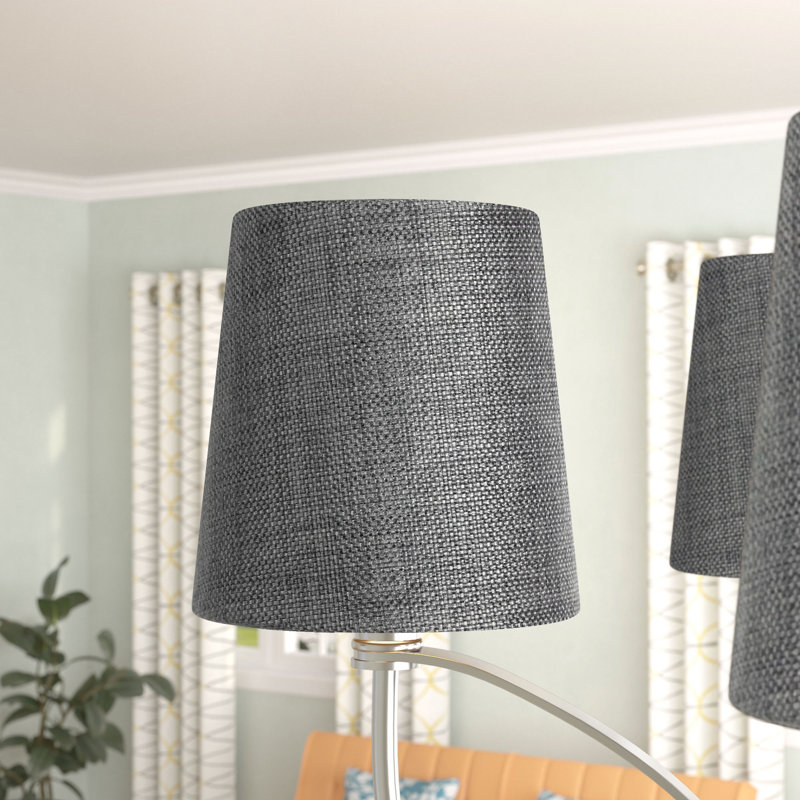 Abat-jour tambour de style candélabre en jute 5,25 po (à clips), Gris granite