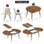 Ensemble de salle à manger extensible 7 pièces avec chaises rembourrées Mid-Century-549751402