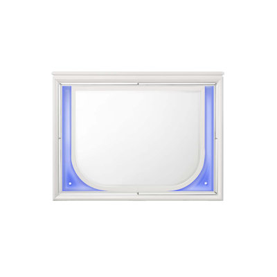 Tarian Pearl White Finish Mirror W/Led