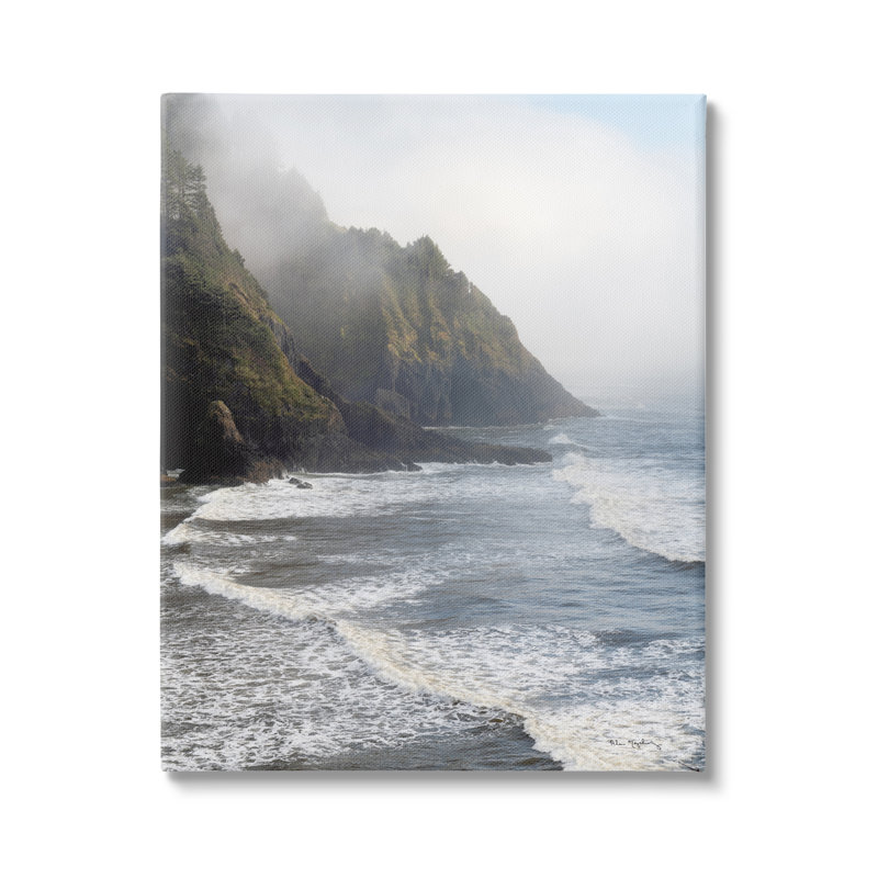 "Stupell Industries Cliffside Sea Waves", art mural sur toile par Alan Majchrowicz, H 48 po x l 36 po x P 1,5 po