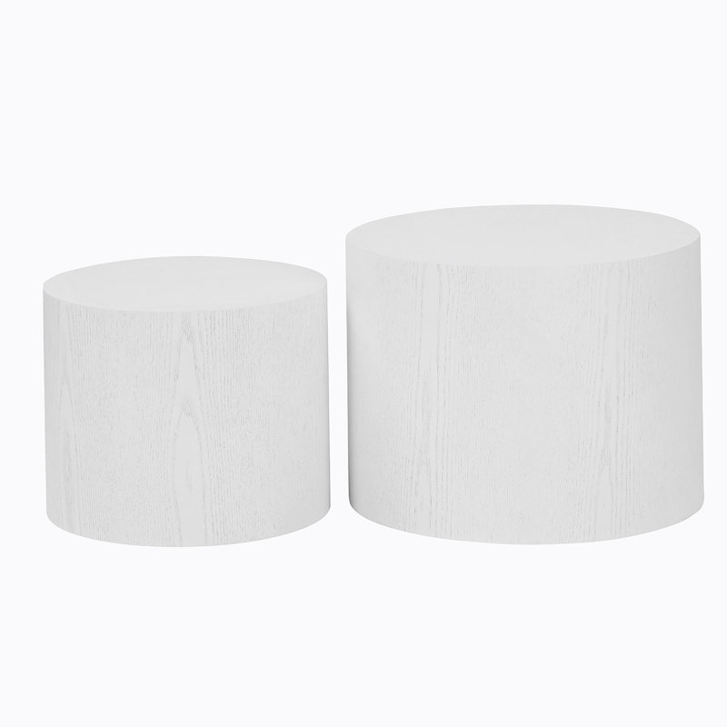 Ensemble de tables gigognes Modern Modern, H 15,75 po x L 18,9 po x l 18,9 po, White