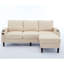 Canapé Combo 3 places Beige Knock Down avec repose-pieds de rangement pour salon, chambre à coucher, chambre compacte, canapé modulaire rembourré, banc en L