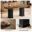 Console de 70,87 po de hauteur de bar moderne, table de pub en placage de bois avec base à piédestal noir, table de canapé haute pour bar et salon