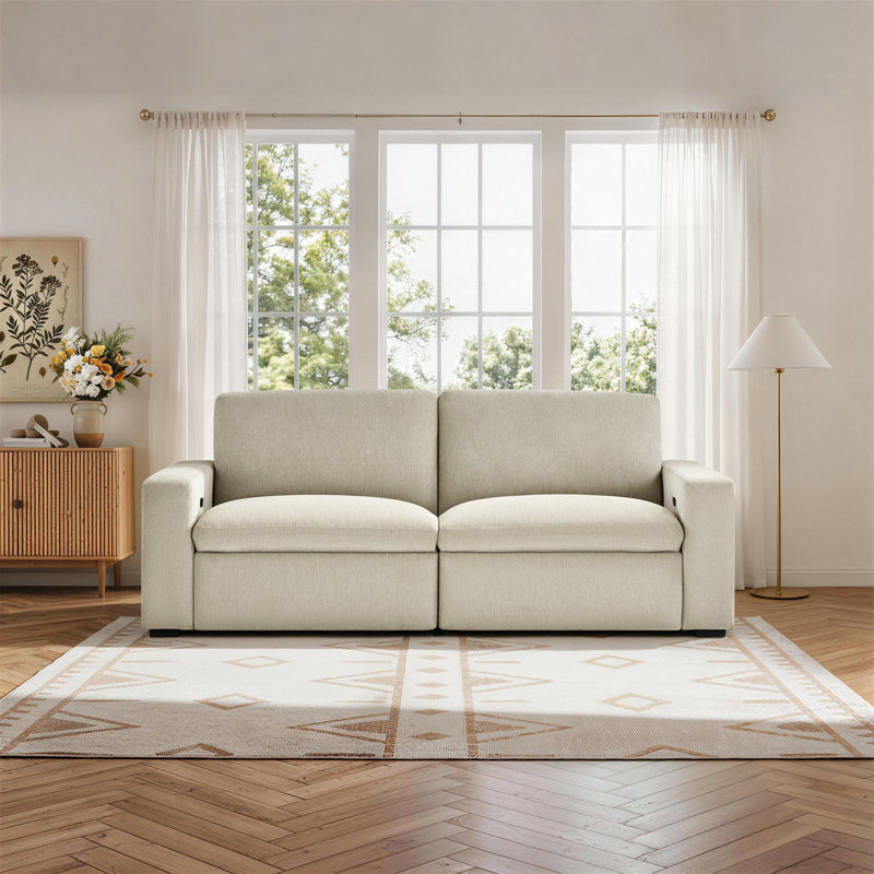 Canapé modulaire inclinable électrique avec technologie Zero-Wall - configuration à deux places, Beige