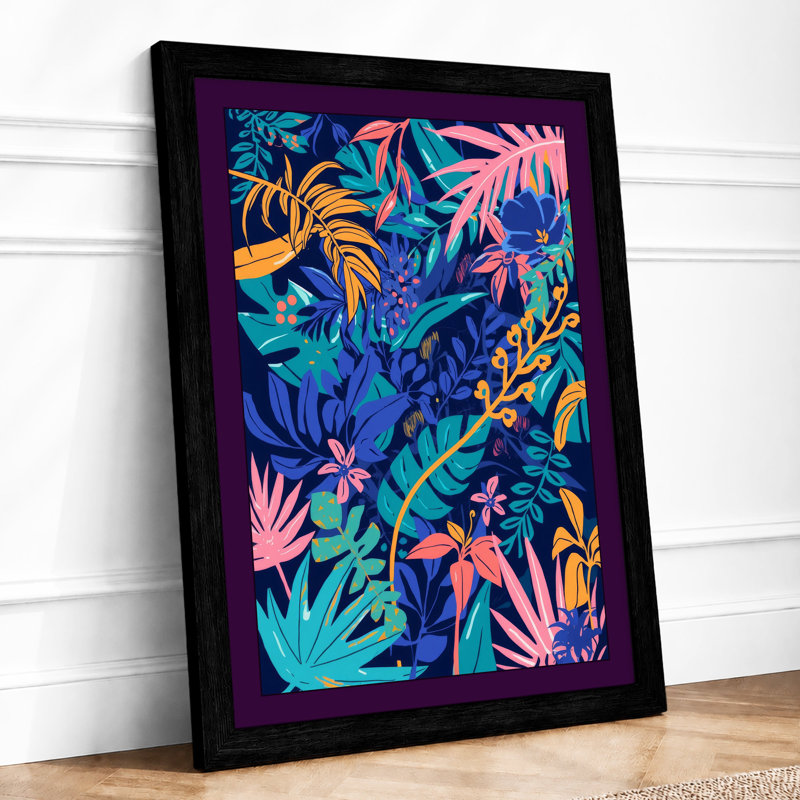 Abundance Tropical - Framed Print, A2 - 59.4 x 42.0 cm, Black