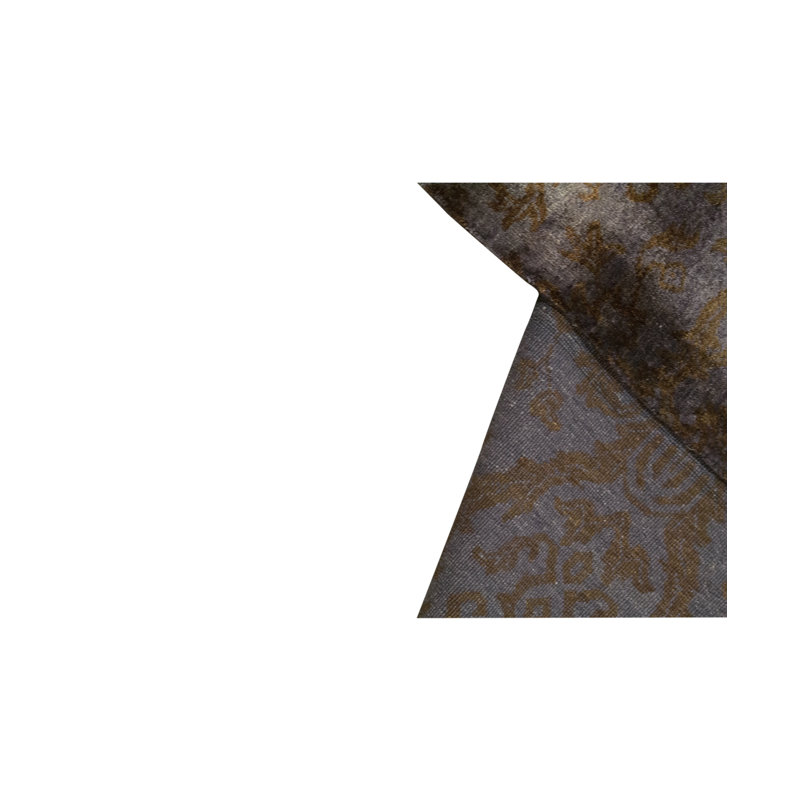 Damask Area Rug in Brown