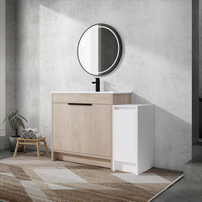 Meuble-lavabo autoportant 36 po avec lavabo en céramique 36 po Modern