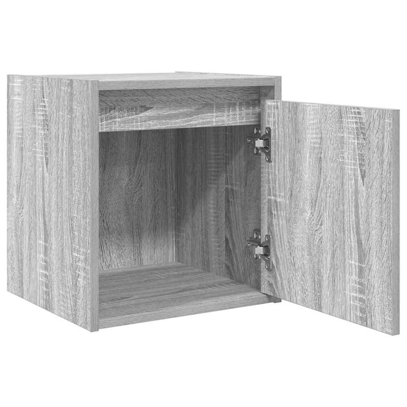 Wall-Mounted Bedside Cabinet 38X34x40 Cm, Grey Sonoma, 1