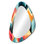 Tribal Essence Chevron Pattern - Chevron Asymmetrical Wall Mirror, Blue Irregular Shape Decorative Mirror, Printed Metal Art