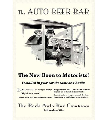 « the auto bière bar » par tousey rétro