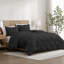 Ensemble d'édredon de 3 pièces en microfibre à nervures Swift Home - couleurs unies et motifs rayés - toutes saisons, durable, facile d'entretien-156299528-156299570