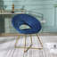 Chaise rembourrée en polyester avec base en métal-2103901057