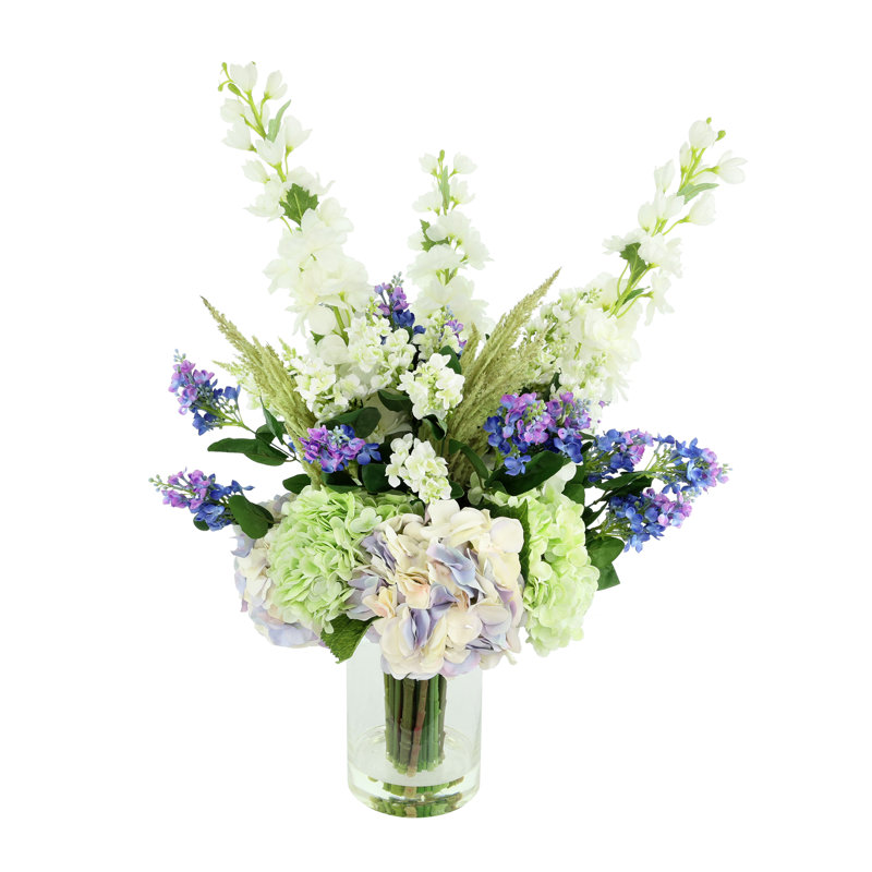 Hydrangea, Lilac and Delphinium Arrangement