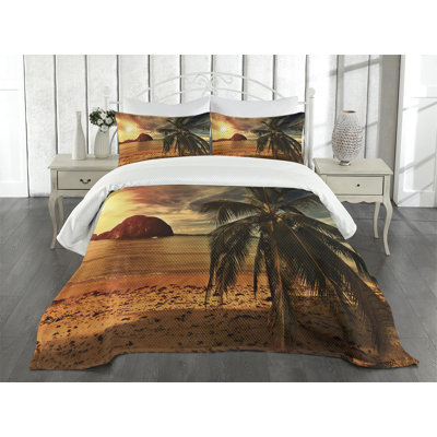Ambesonne Beach Bedspread Havana Seashore Sunny -  bed_10056_king
