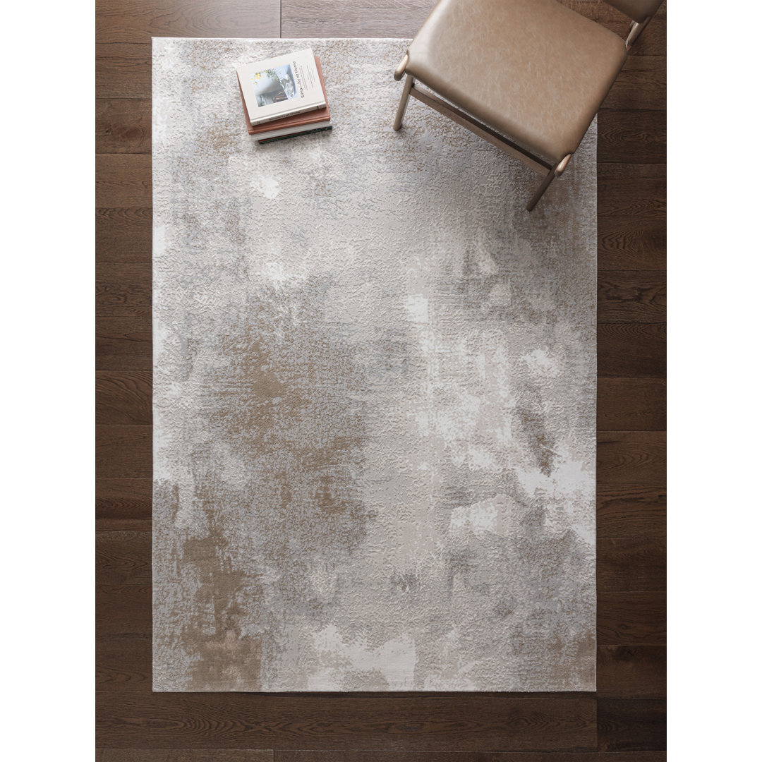 Caydren Abstract Machine Woven Beige Area Rug