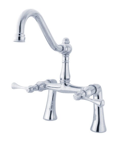 Double Handle Deck Mounted Clawfoot Tub Faucet Trim