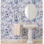 Papier peint Boswell bleu à fleurs Émilie-850396190