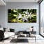 «White Lily Flowers in Forest Moss», reproduction d'art sur toile tendue sur toile (ensemble de 3)-505819853