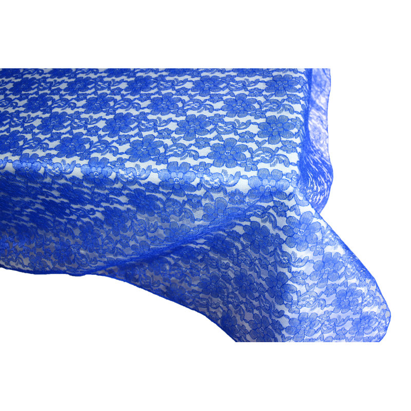 Floral Lace Overlay, 84" x 58", Royal Blue