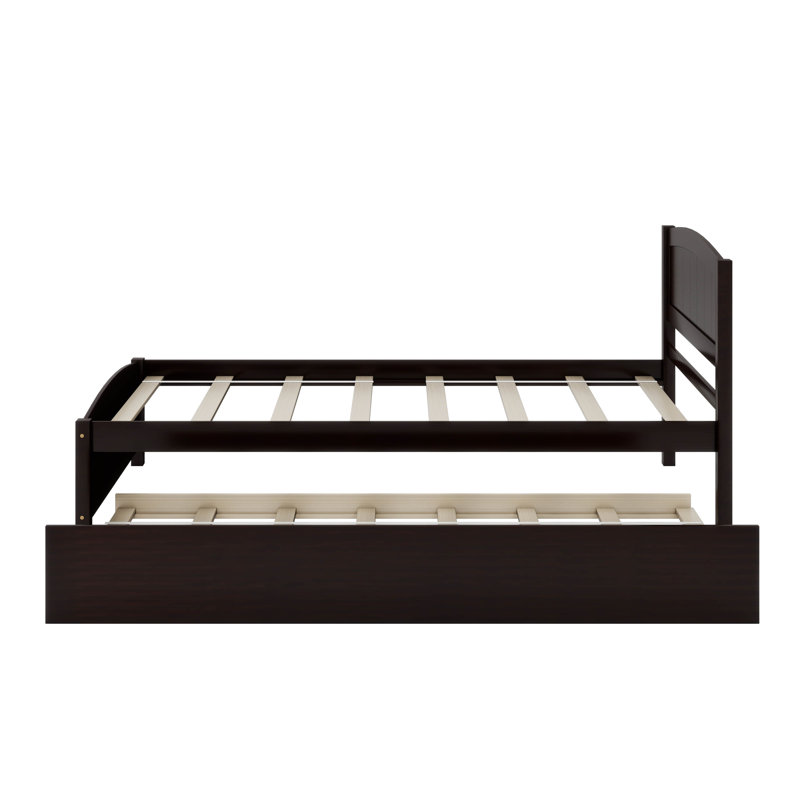 Lit plateforme simple avec lit gigogne, Espresso