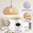 19" Modern White Handwoven Rope Dimmable 1-Light Single Pendant Light