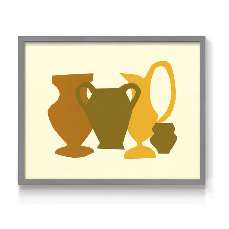 «Posing Pottery II», reproduction encadrée, H 11 po x l 14 po, Gris