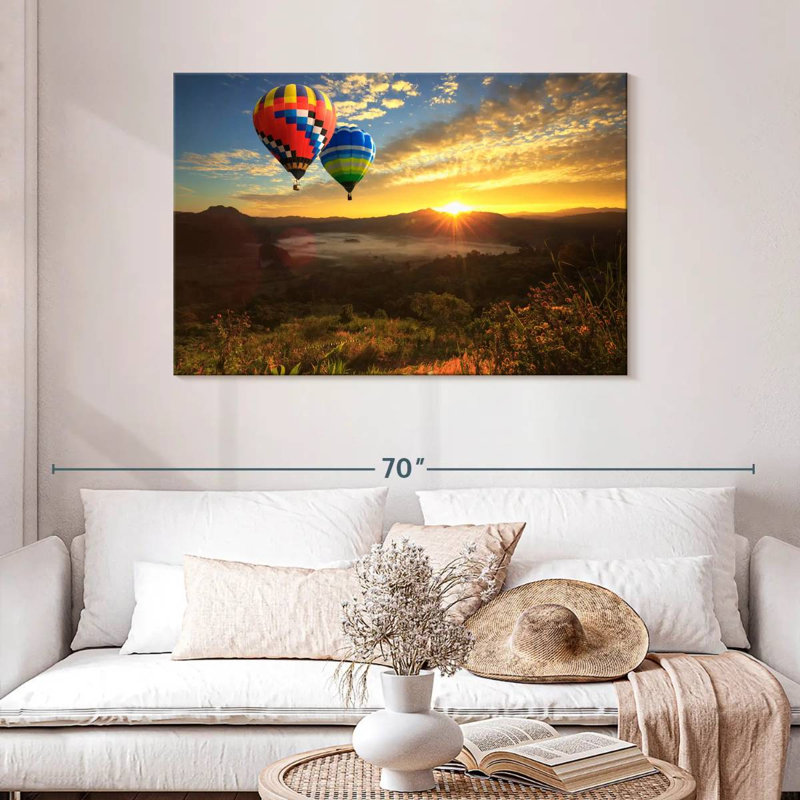 Montgolfières Mehar au lever du soleil, H 30 po x l 45 po