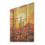 Cactus coucher de soleil ombres - Art mural en bois de cactus sur bois de pin naturel-1231527968