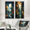 Ensemble de 2 impressions sur toile Moonlight River Retreat Into The Forest IV - Forest River Mountains