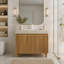 Meuble-lavabo avec lavabo en céramique et comptoir en pierre frittée veinée, sur pied-964036549-964036552-964036558