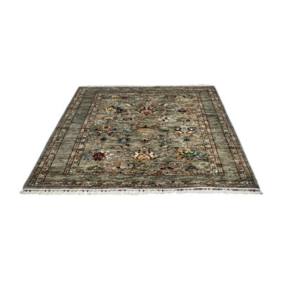 5x7 Gray and Multicolor Turkish Tribal Rug