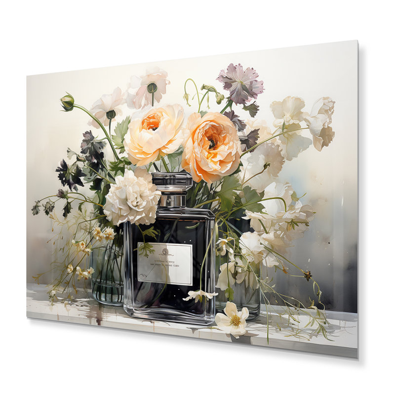 Floral Floral Elegant Vibrant II - décoration murale mode en métal, H 12 po x l 20 po x P 1 po