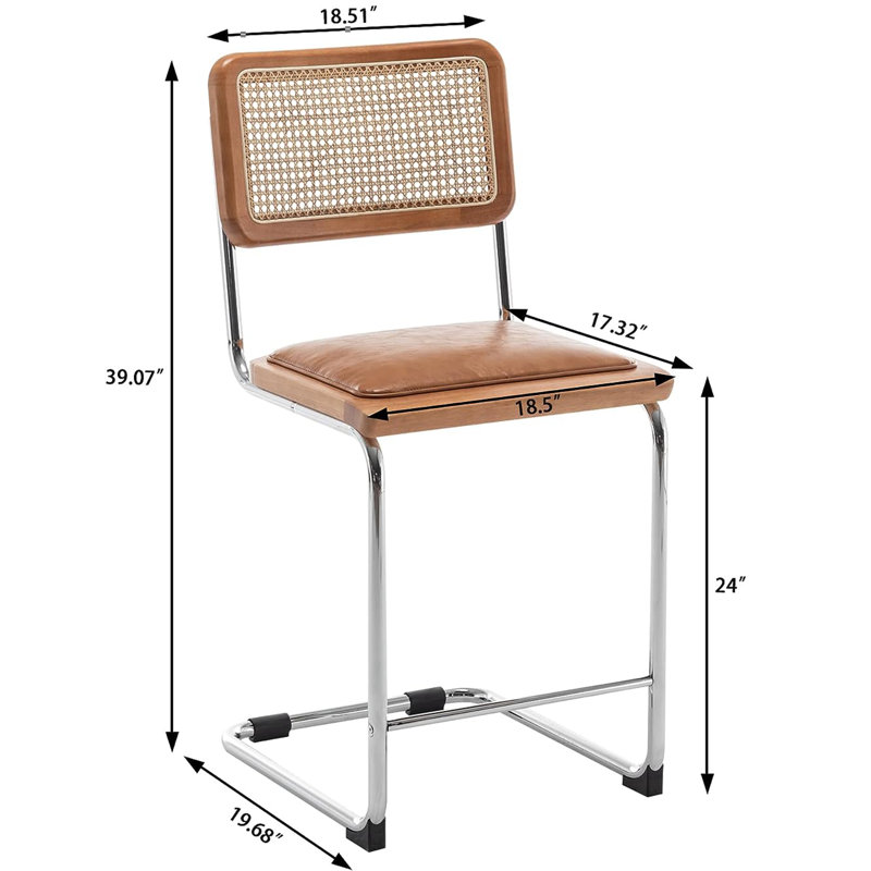 Aislynn Upholstered Counter Stool with Metal Frame