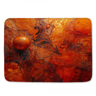 Tapis de bain orange à texture abstraite