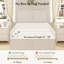 Structure de lit simple en métal blanc Kempst avec tête et pied de lit en bois, lit plateforme rustique avec support à lattes en acier robuste, aucun sommier requis-128148227-45506620