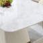 Table de salle à manger en pierre frittée de 71 po avec 6 chaises, blanc, teinté, table et chaise contemporaines à température, facile à entretenir, qualité de surface chauffante