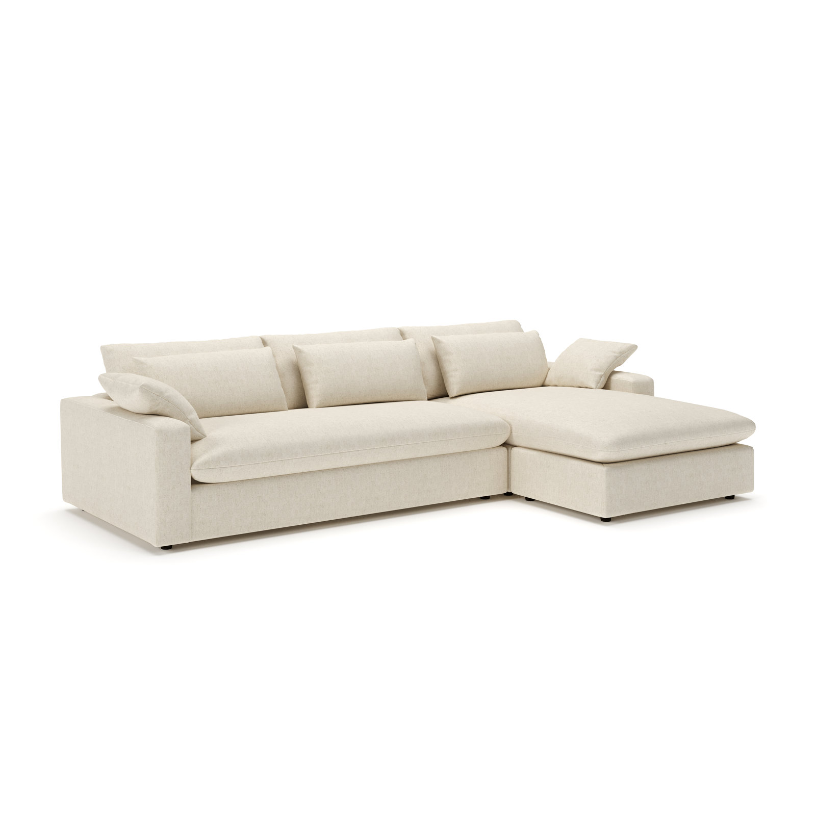 Remy Chaise Sectional, John Sepia Performance Linen Blend, Right Hand Facing