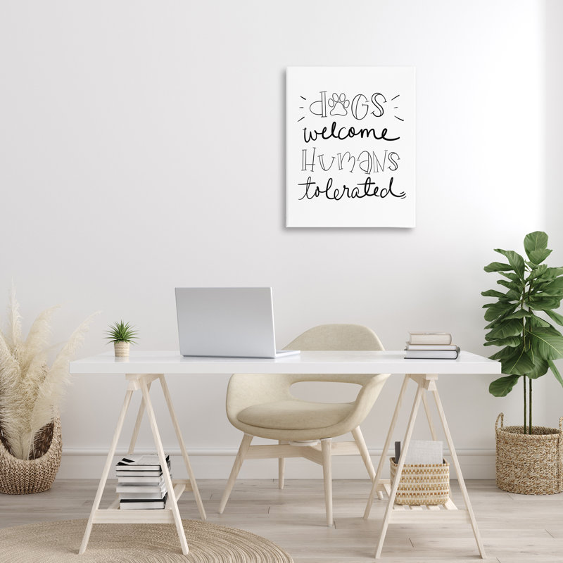 «Dogs Welcome Humans Tolerated», art mural par SD graphiques studio, H 30 po x l 24 po