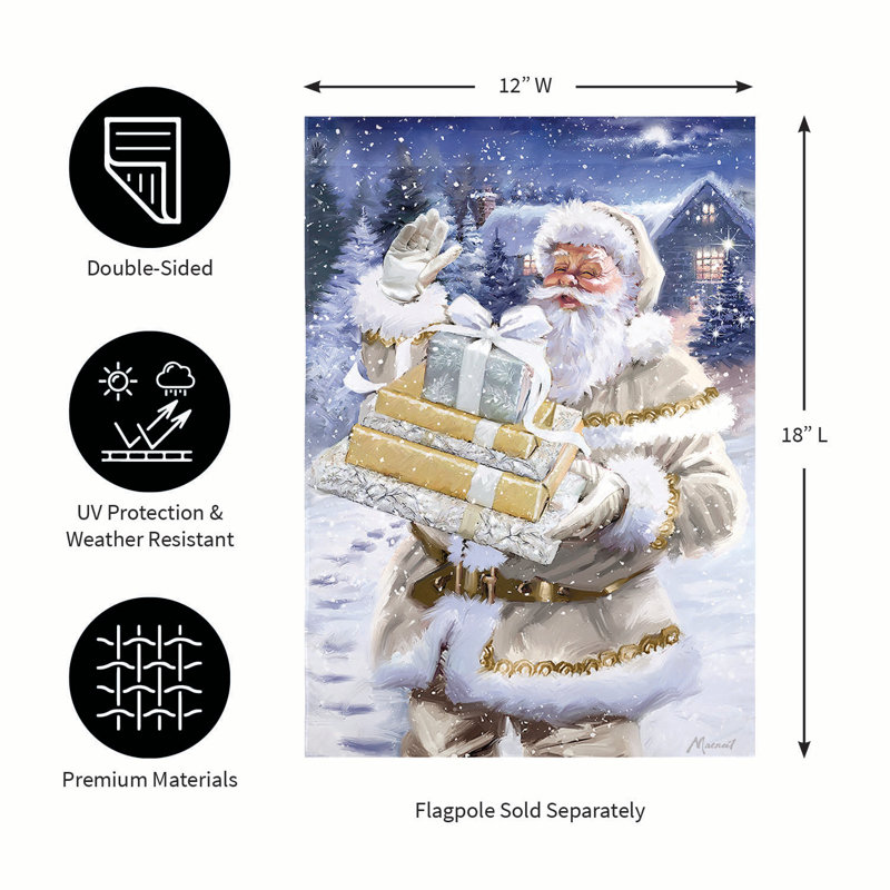 Drapeau du père Noël et du jardin