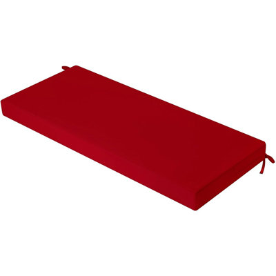 Outdoor Bench Cushion, Waterproof Patio And Porch Swing Replacement Seat Pad With Ties, Red