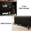 2-Tier 63'' Home Bar Table With Footrest Fluted Design Mini Coffee Bar Cabinet Kitchen Pub Bistro Dining Room-1796152462