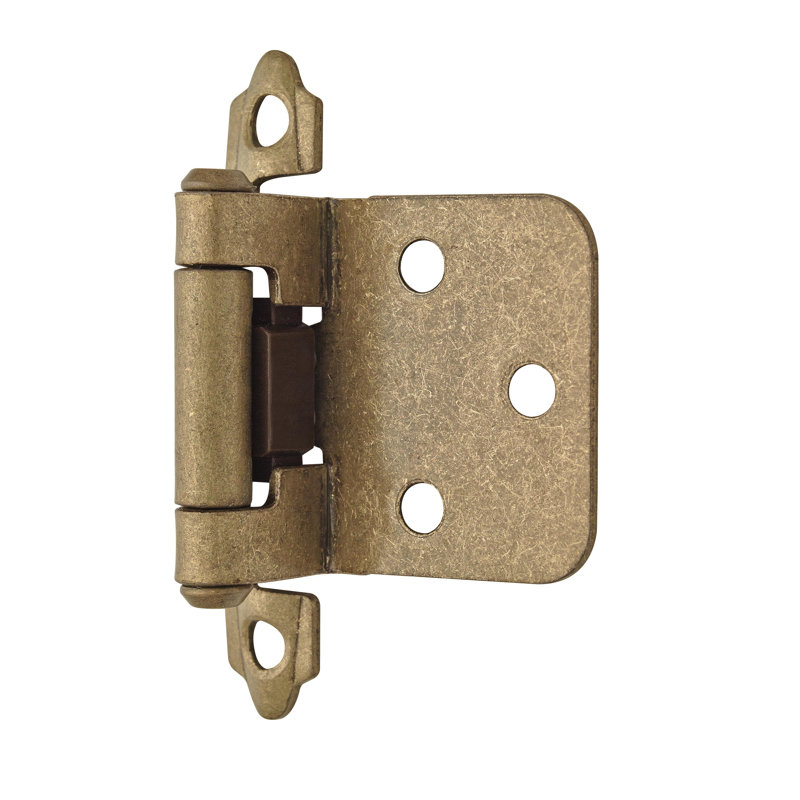 Face Mount Overlay Hinge, Burnished Brass