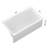 Alcove/Tile In Soaking Back to Wall Acrylic Bathtub with Slotted Overflow and Integral Apron Bath Tub With Left Hand Drain In White